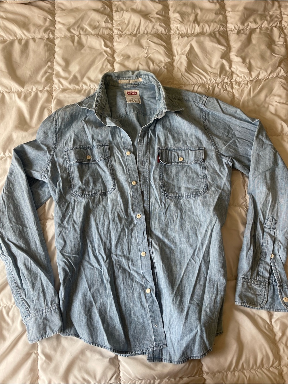 Levi's Light Blue Denim Button-Down Work Shirt